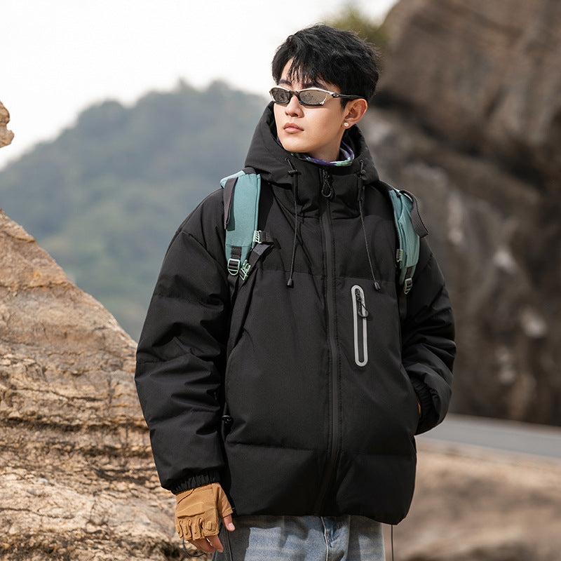 OOTD户外山系石墨烯连帽羽绒服男女同款冬季新款潮牌宽松90白鸭绒