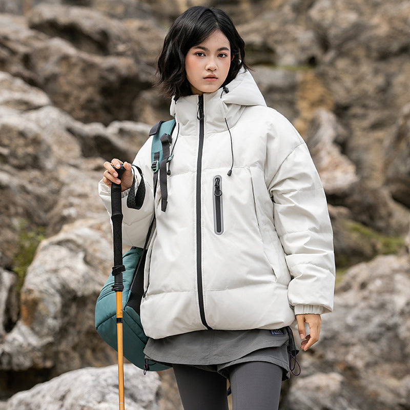 OOTD户外山系石墨烯连帽羽绒服男女同款冬季新款潮牌宽松90白鸭绒