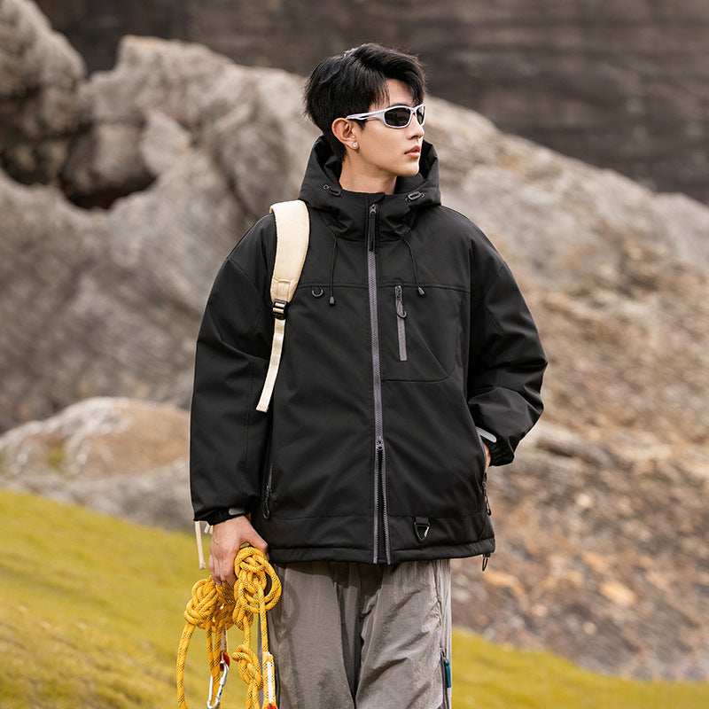 OOTD户外羽绒服男厚款2025新款冬季多功能运动羽绒防寒90绒外套男